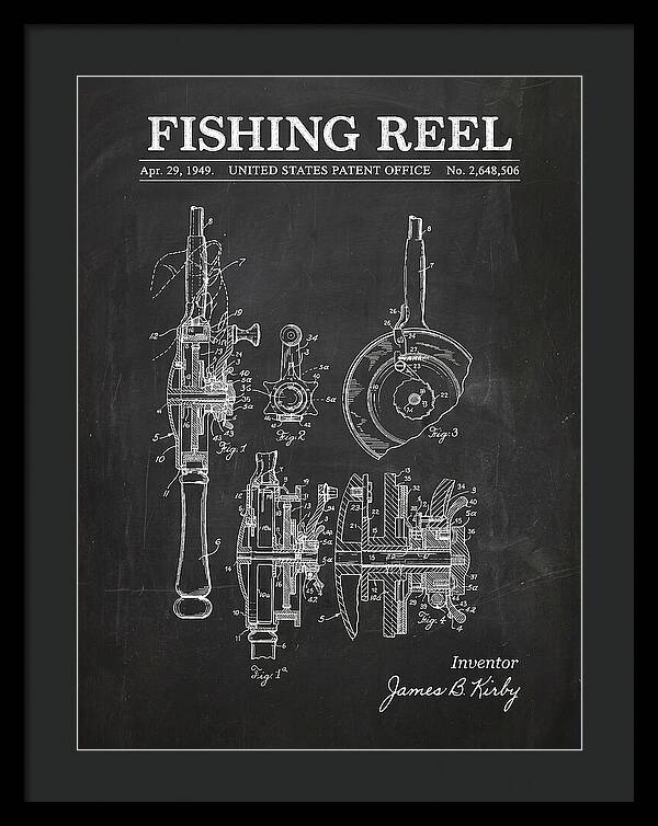 Fishing Reel Chalkboard Patent Us2648506a