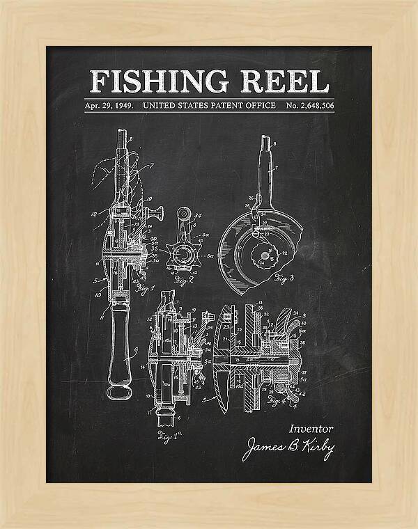 Fishing Reel Chalkboard Patent Us2648506a