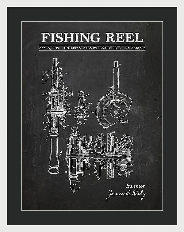 Fishing Reel Chalkboard Patent Us2648506a