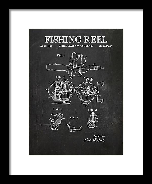 Fishing Reel Chalkboard Patent Us2675193a
