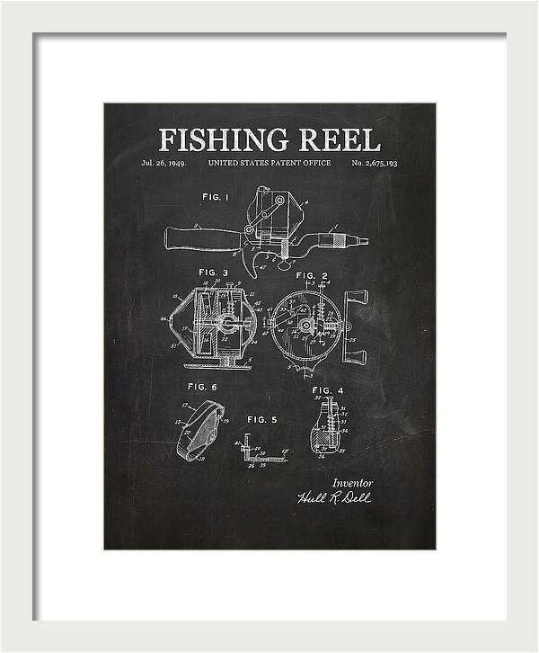 Fishing Reel Chalkboard Patent Us2675193a