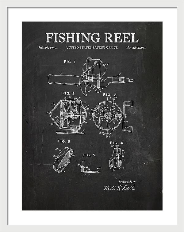 Fishing Reel Chalkboard Patent Us2675193a