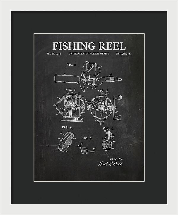Fishing Reel Chalkboard Patent Us2675193a