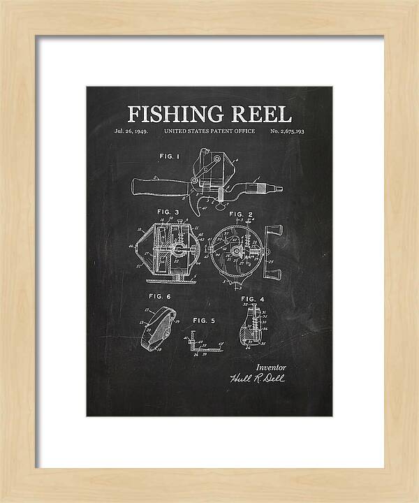 Fishing Reel Chalkboard Patent Us2675193a
