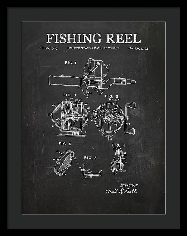 Fishing Reel Chalkboard Patent Us2675193a