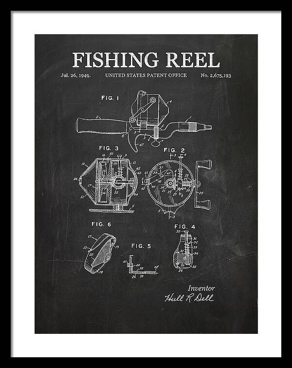 Fishing Reel Chalkboard Patent Us2675193a