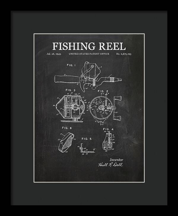 Fishing Reel Chalkboard Patent Us2675193a