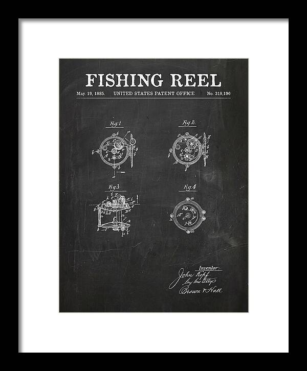 Fishing Reel Chalkboard Patent Us318190a