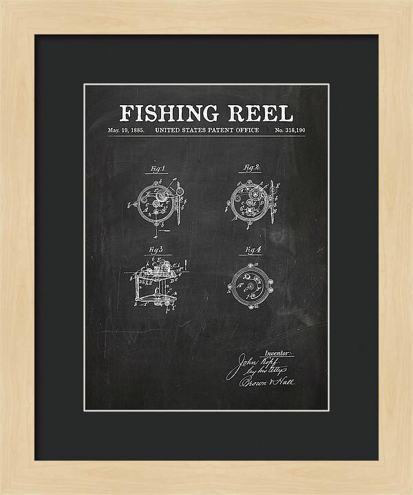 Fishing Reel Chalkboard Patent Us318190a