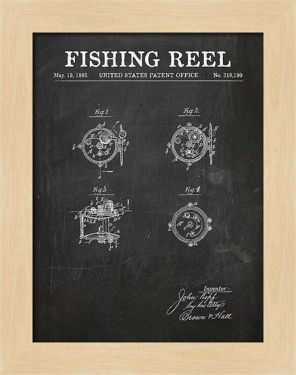 Fishing Reel Chalkboard Patent Us318190a