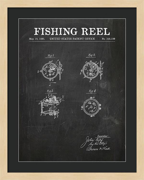 Fishing Reel Chalkboard Patent Us318190a