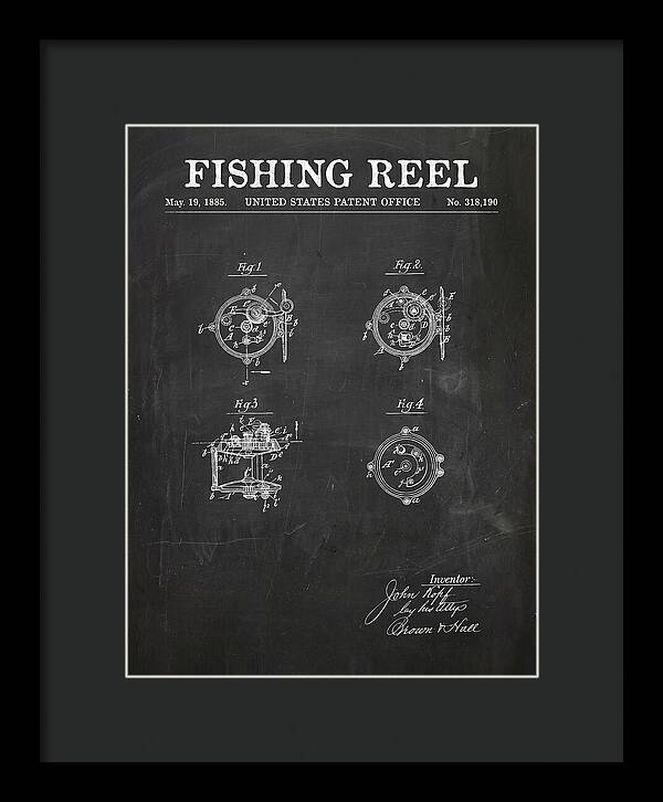 Fishing Reel Chalkboard Patent Us318190a