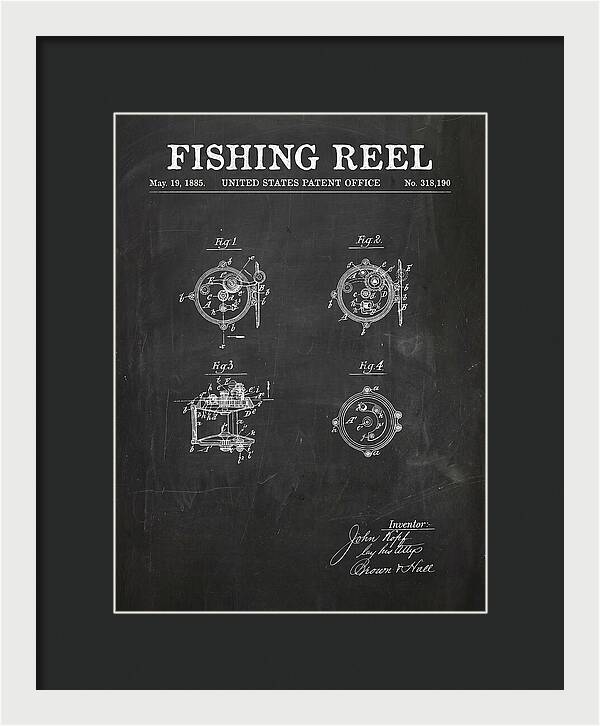 Fishing Reel Chalkboard Patent Us318190a
