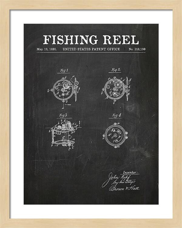 Fishing Reel Chalkboard Patent Us318190a