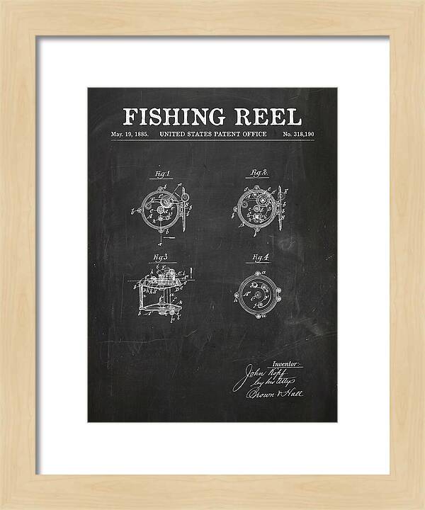 Fishing Reel Chalkboard Patent Us318190a