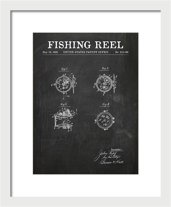 Fishing Reel Chalkboard Patent Us318190a
