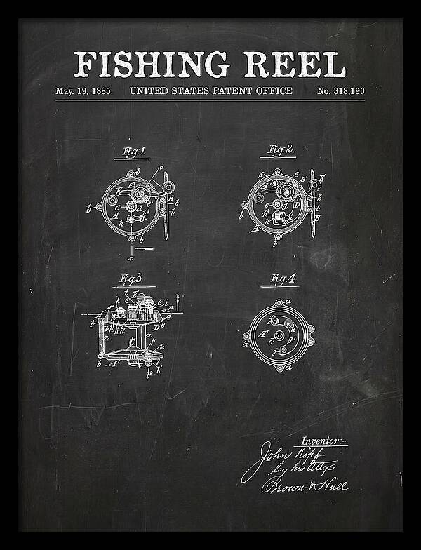 Fishing Reel Chalkboard Patent Us318190a