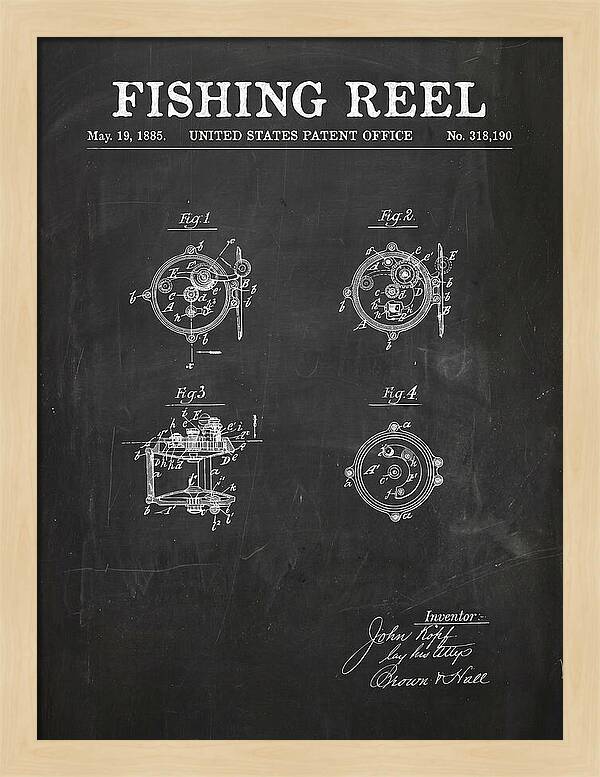 Fishing Reel Chalkboard Patent Us318190a