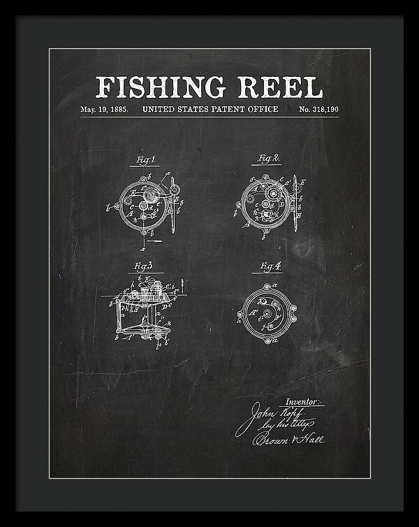 Fishing Reel Chalkboard Patent Us318190a