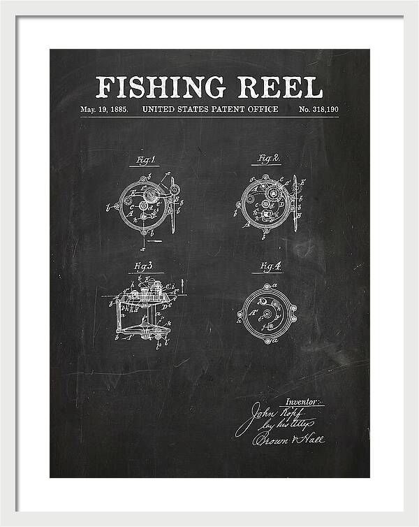 Fishing Reel Chalkboard Patent Us318190a