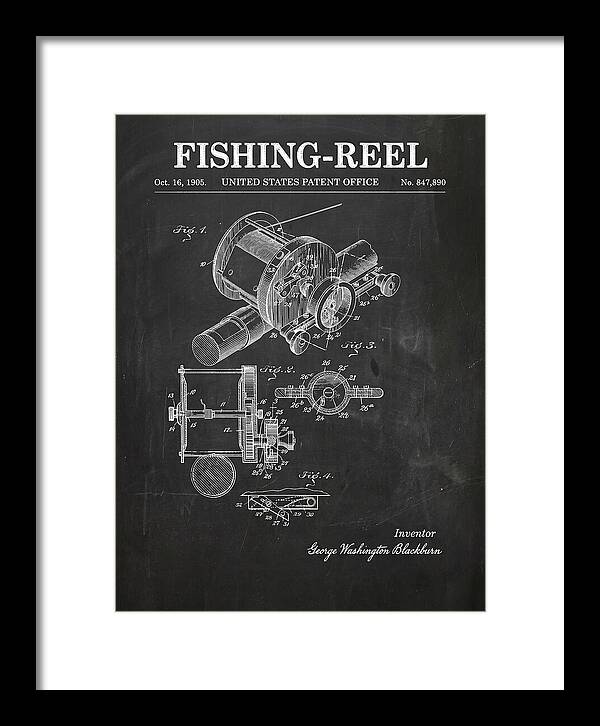 Fishing Reel Chalkboard Patent Us847890a
