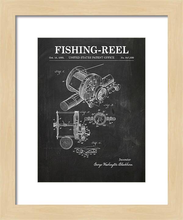 Fishing Reel Chalkboard Patent Us847890a
