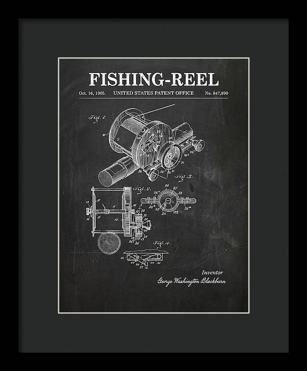 Fishing Reel Chalkboard Patent Us847890a