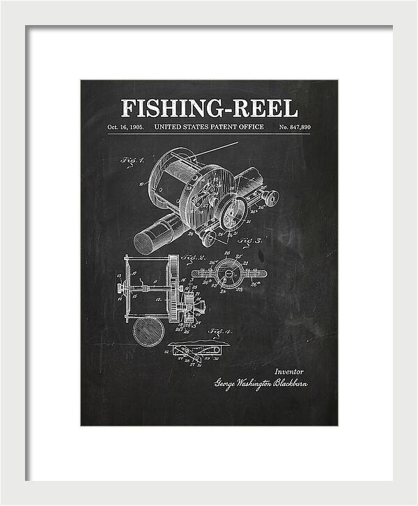 Fishing Reel Chalkboard Patent Us847890a