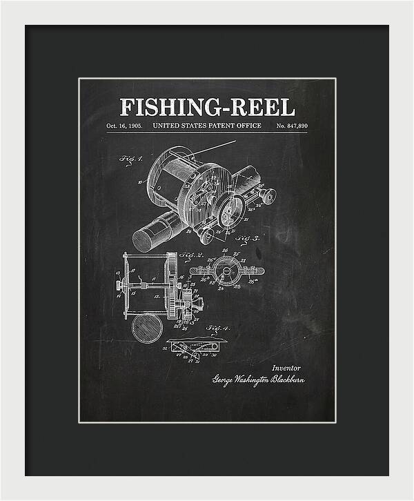Fishing Reel Chalkboard Patent Us847890a