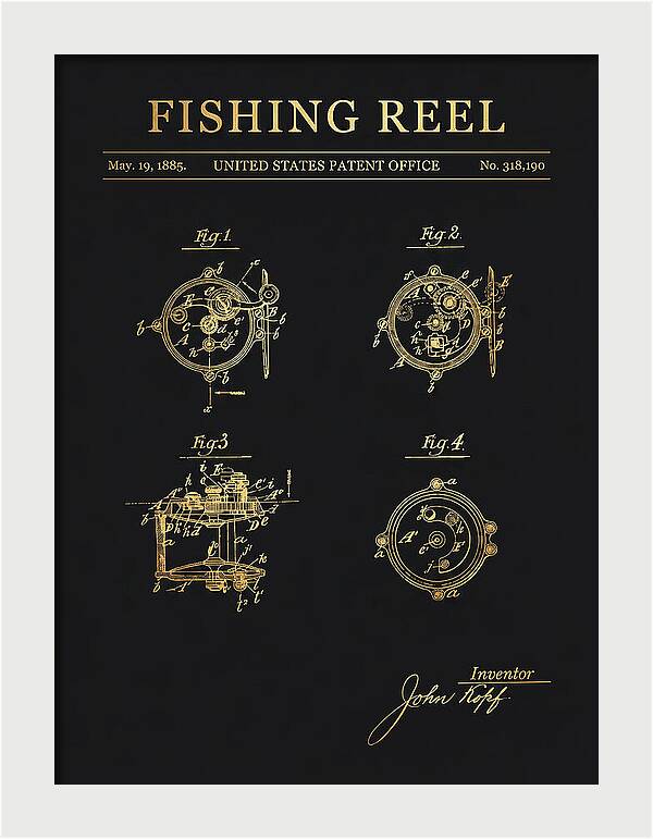 Fishing Reel Gold Patent Us318190a