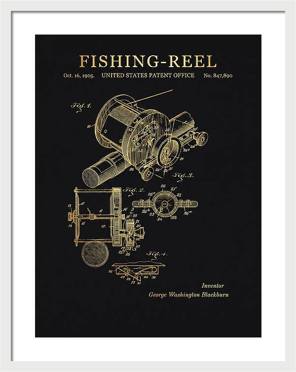 Fishing Reel Gold Patent Us847890a