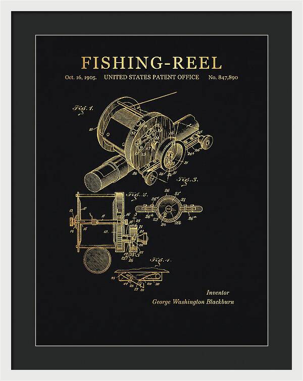 Fishing Reel Gold Patent Us847890a