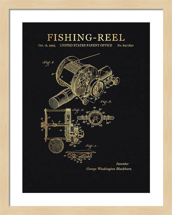 Fishing Reel Gold Patent Us847890a