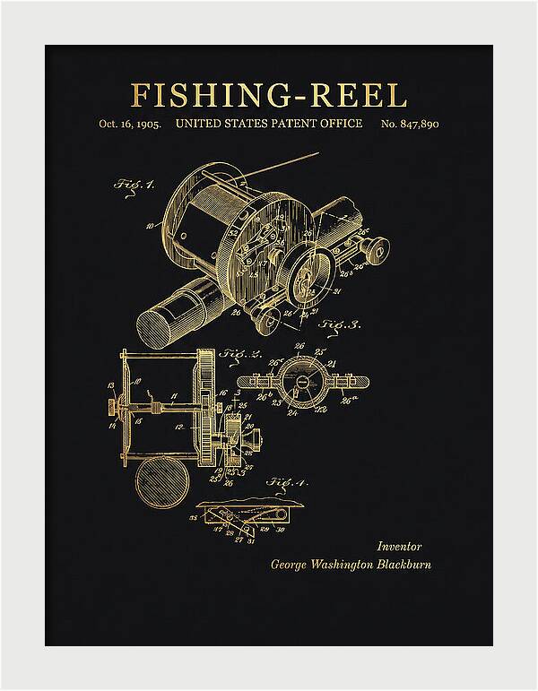 Fishing Reel Gold Patent Us847890a