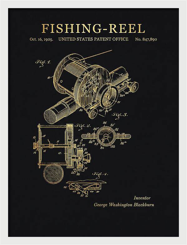 Fishing Reel Gold Patent Us847890a