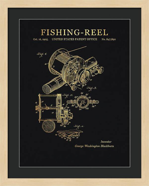 Fishing Reel Gold Patent Us847890a