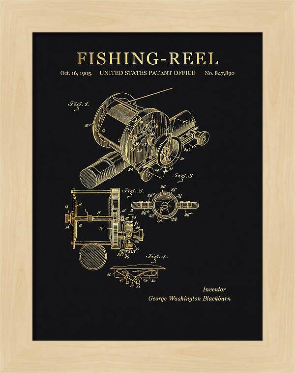 Fishing Reel Gold Patent Us847890a