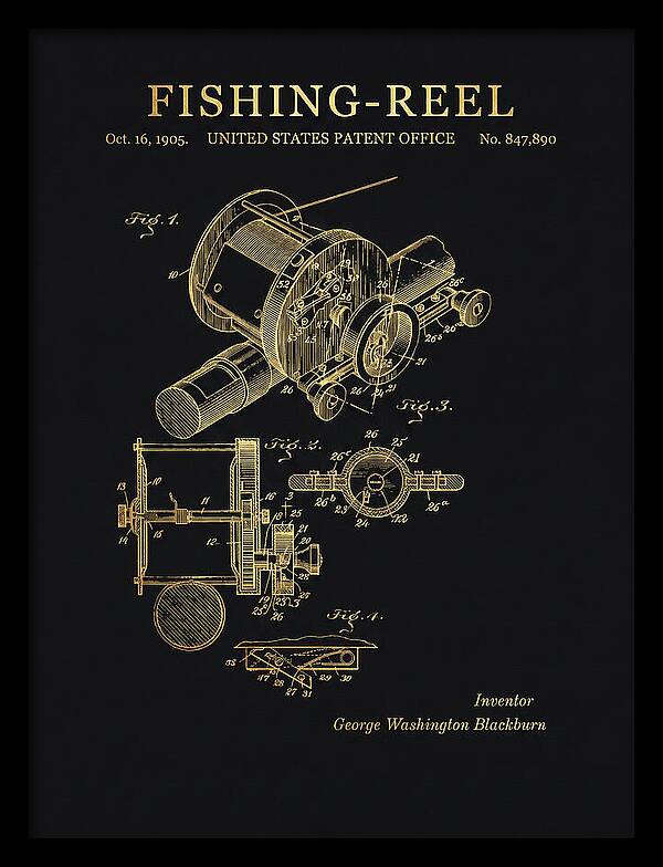 Fishing Reel Gold Patent Us847890a