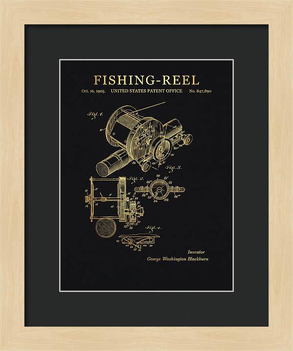 Fishing Reel Gold Patent Us847890a