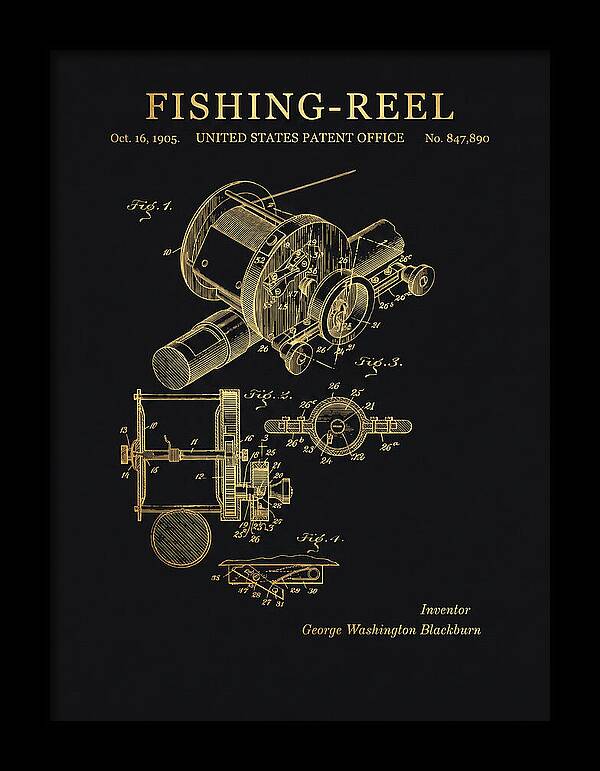 Fishing Reel Gold Patent Us847890a