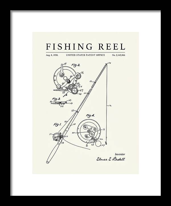 Fishing Reel Minimalist Patent Us2145966a