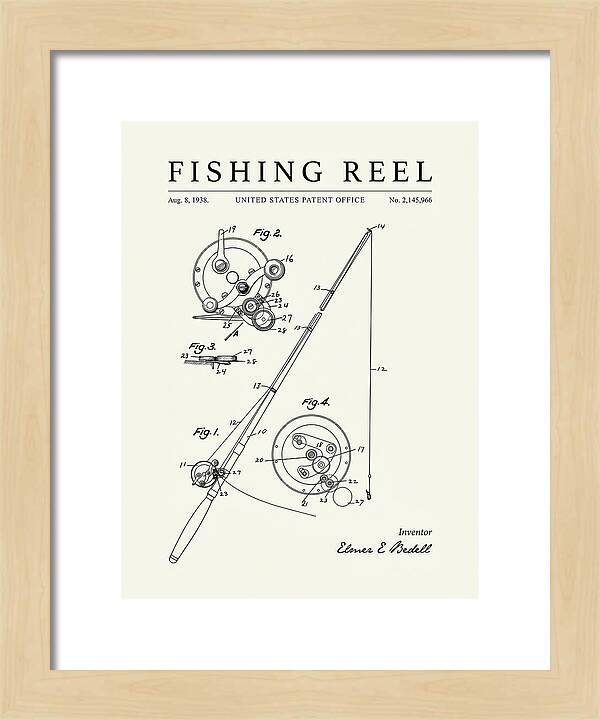 Fishing Reel Minimalist Patent Us2145966a