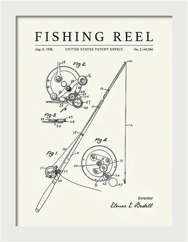 Fishing Reel Minimalist Patent Us2145966a