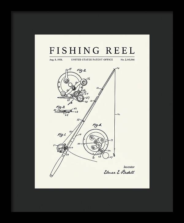 Fishing Reel Minimalist Patent Us2145966a