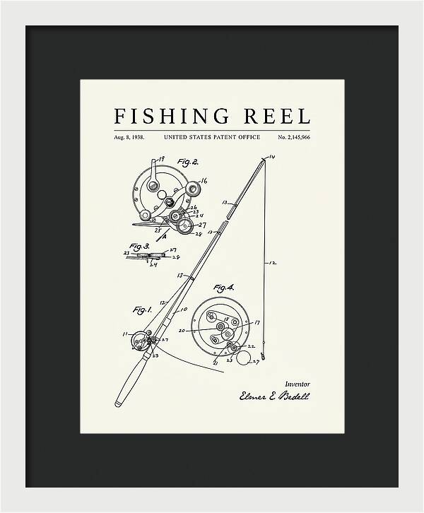 Fishing Reel Minimalist Patent Us2145966a