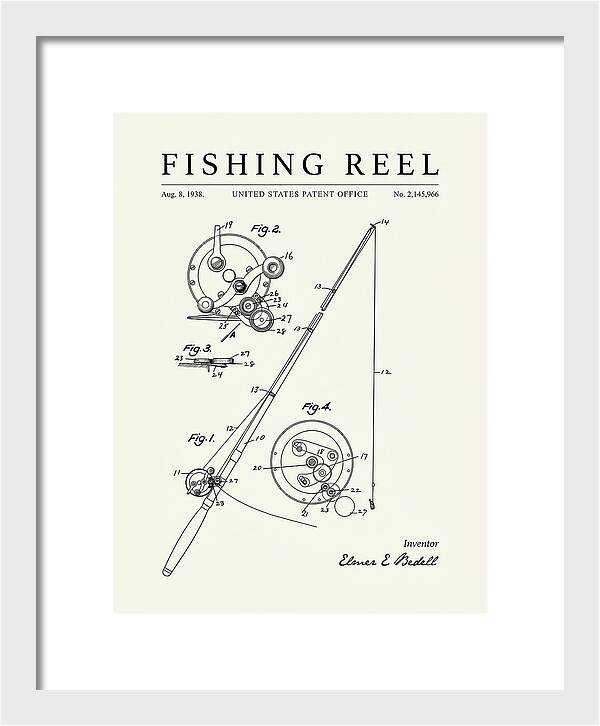 Fishing Reel Minimalist Patent Us2145966a