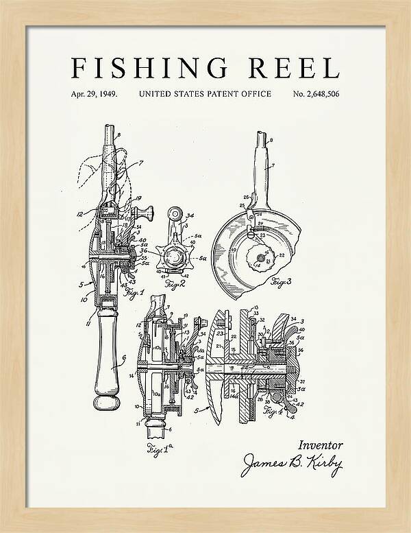 Fishing Reel Minimalist Patent Us2648506a