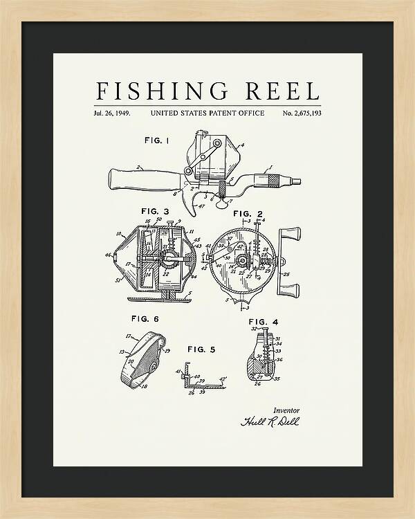 Fishing Reel Minimalist Patent Us2675193a