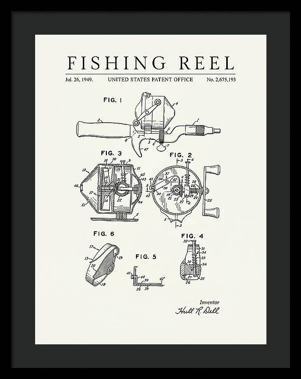 Fishing Reel Minimalist Patent Us2675193a