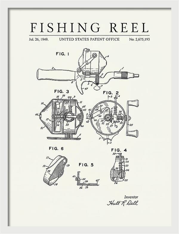 Fishing Reel Minimalist Patent Us2675193a